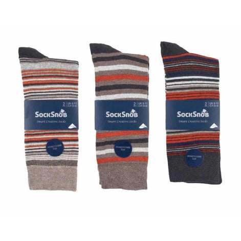 6 Pack Men's Colourful Striped Patterned Dress Cotton Socks