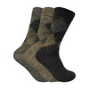 3 Pack Men's Lambs Wool Blend Argyle Socks with Soft Top