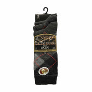 3 Pack Men's Lambs Wool Blend Argyle Socks with Soft Top