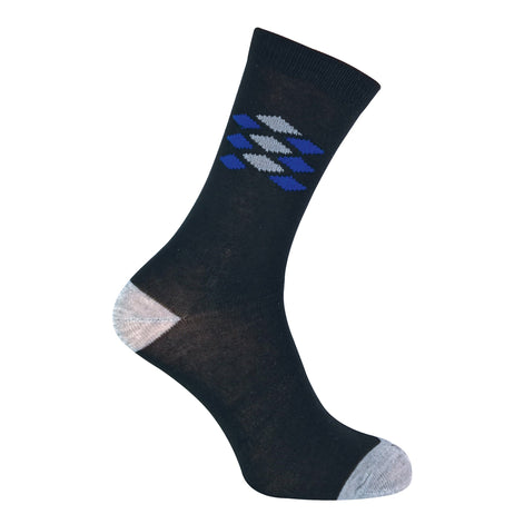 6 Pack Men's Blue Grey Argyle Striped Fashion Dress Socks