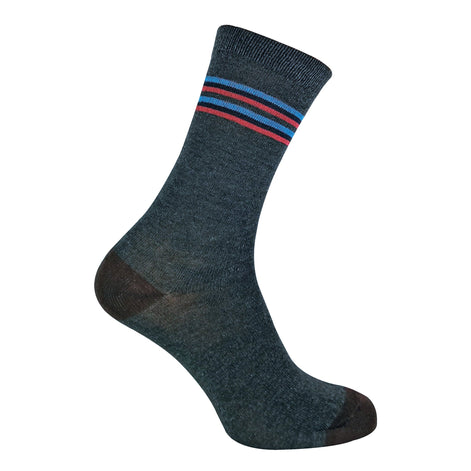 6 Pack Men's Blue Grey Argyle Striped Fashion Dress Socks