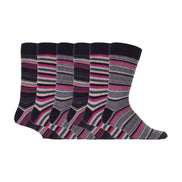 6 Pack Men's Colourful Striped Patterned Dress Cotton Socks