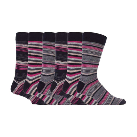 6 Pack Men's Colourful Striped Patterned Dress Cotton Socks