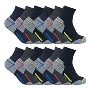 Mens Ultimate Cotton Quarter Length Short Work Socks (Multipack Options)