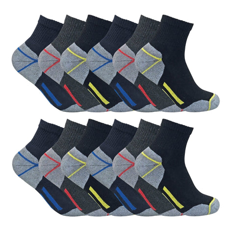 Mens Ultimate Cotton Quarter Length Short Work Socks (Multipack Options)