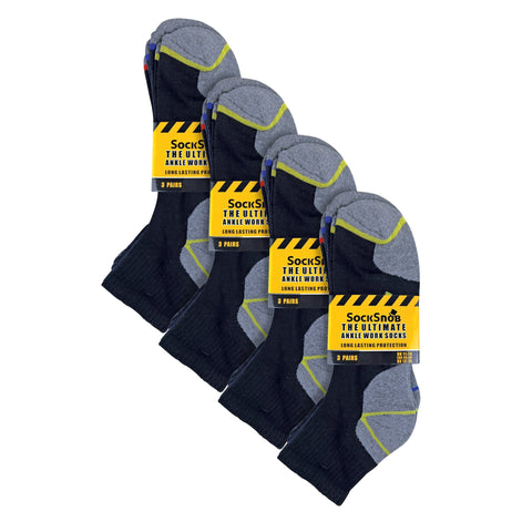 Mens Ultimate Cotton Quarter Length Short Work Socks (Multipack Options)