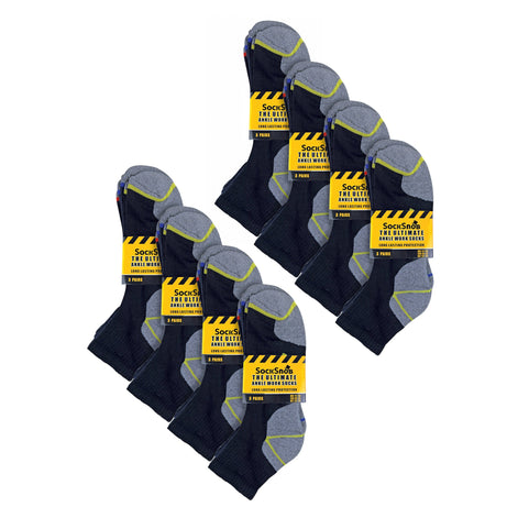 Mens Ultimate Cotton Quarter Length Short Work Socks (Multipack Options)