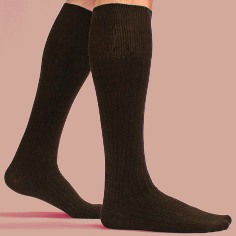 3 Pack Men's Long Knee High Length 100% Cotton Socks