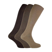 3 Pack Men's Long Knee High Length 100% Cotton Socks
