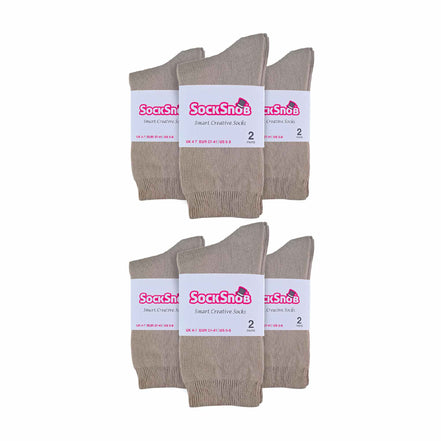 Ladies Plain Coloured Cotton Rich Dress Socks (Multipack Options)