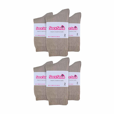 Ladies Plain Coloured Cotton Rich Dress Socks (Multipack Options)