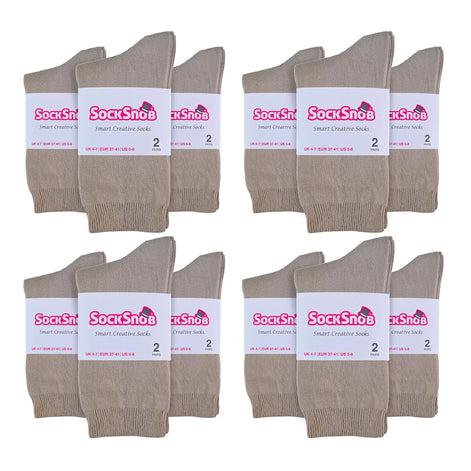 Ladies Plain Coloured Cotton Rich Dress Socks (Multipack Options)