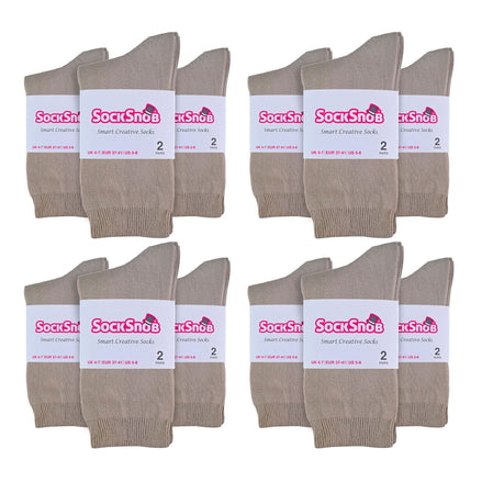 Ladies Plain Coloured Cotton Rich Dress Socks (Multipack Options)