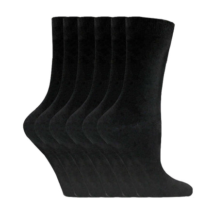 Ladies Plain Coloured Cotton Rich Dress Socks (Multipack Options)