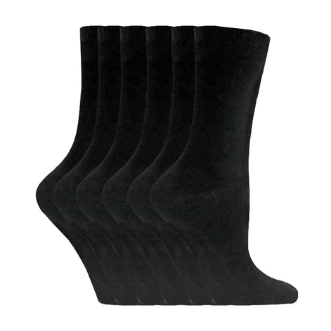 Ladies Plain Coloured Cotton Rich Dress Socks (Multipack Options)