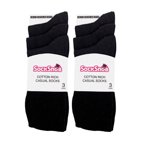 Ladies Plain Coloured Cotton Rich Dress Socks (Multipack Options)