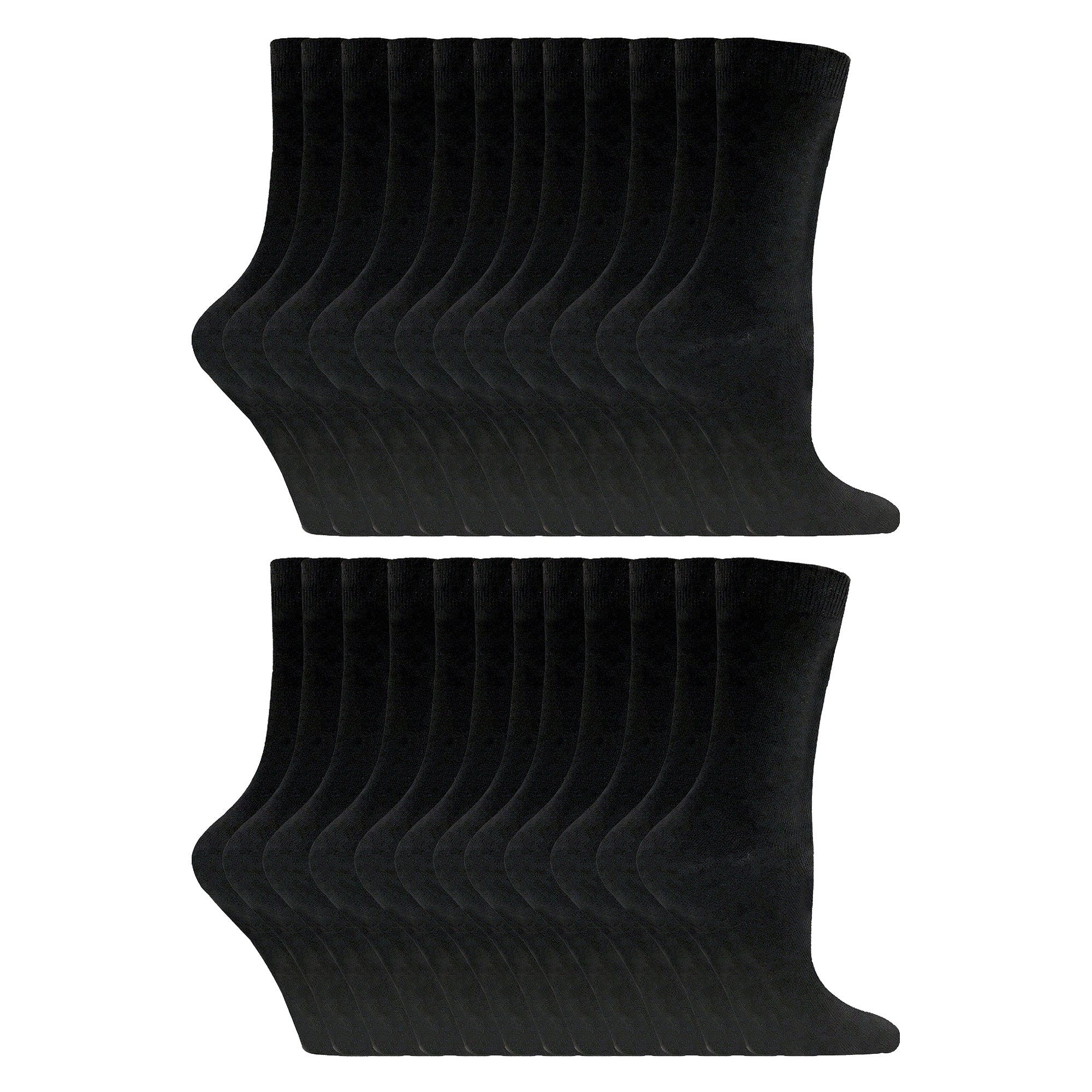 Ladies Plain Coloured Cotton Rich Dress Socks (Multipack Options)