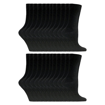 Ladies Plain Coloured Cotton Rich Dress Socks (Multipack Options)