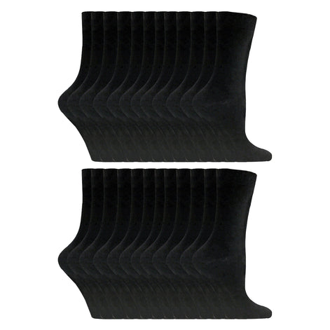 Ladies Plain Coloured Cotton Rich Dress Socks (Multipack Options)
