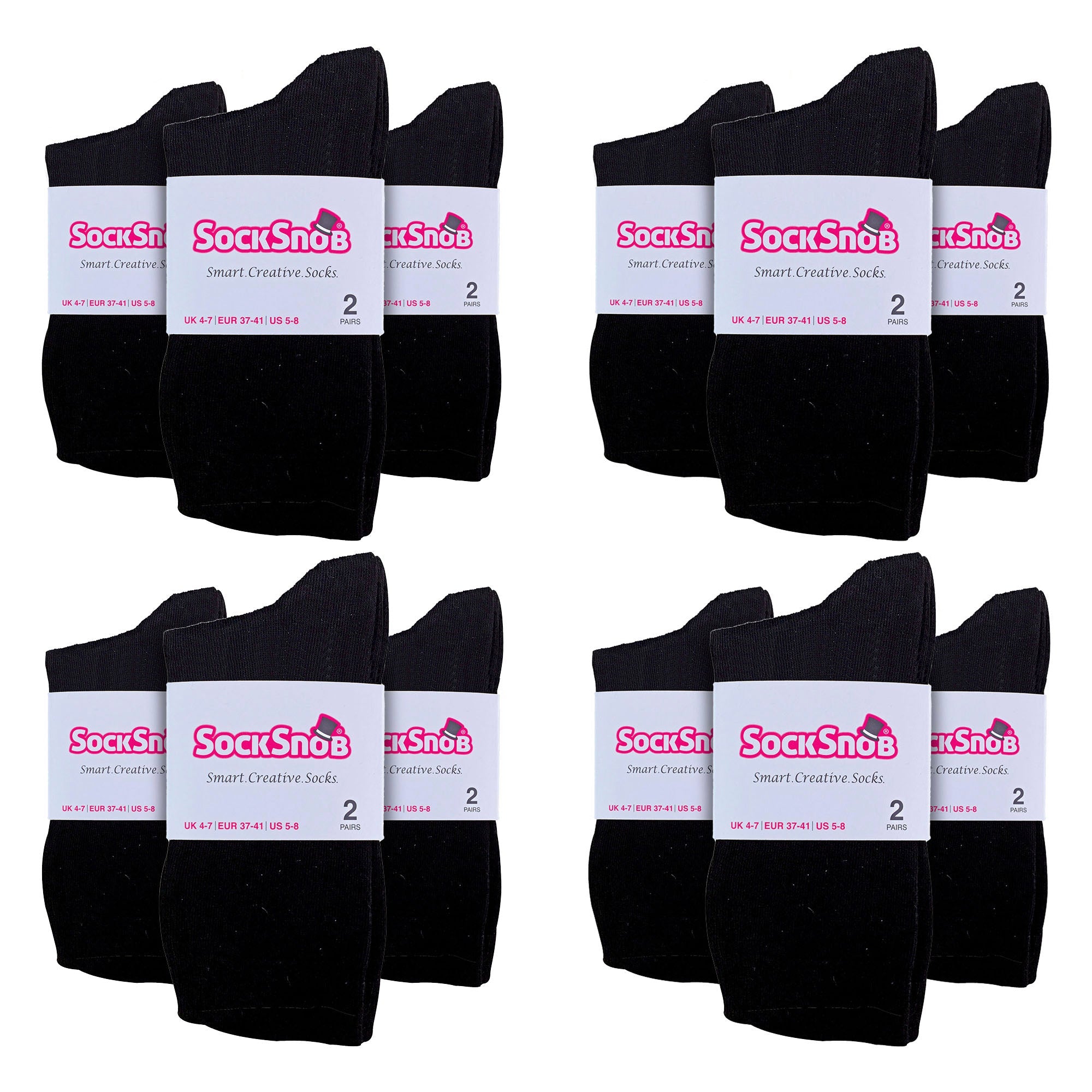 Ladies Plain Coloured Cotton Rich Dress Socks (Multipack Options)