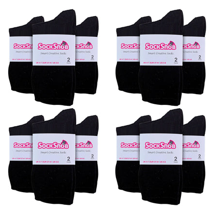 Ladies Plain Coloured Cotton Rich Dress Socks (Multipack Options)