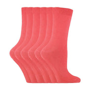 Ladies Plain Coloured Cotton Rich Dress Socks (Multipack Options)