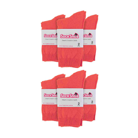 Ladies Plain Coloured Cotton Rich Dress Socks (Multipack Options)