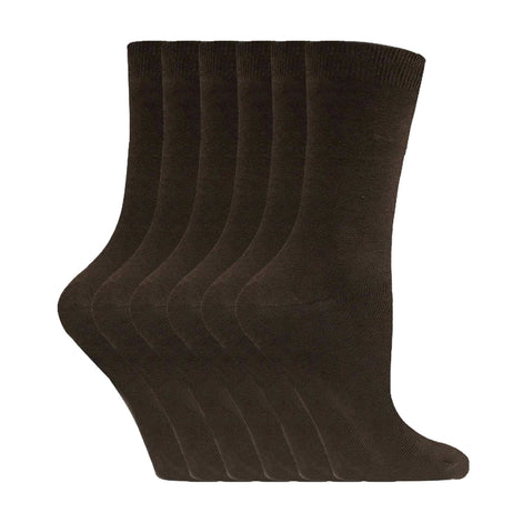 Ladies Plain Coloured Cotton Rich Dress Socks (Multipack Options)