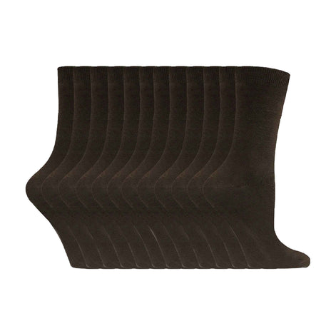 Ladies Plain Coloured Cotton Rich Dress Socks (Multipack Options)