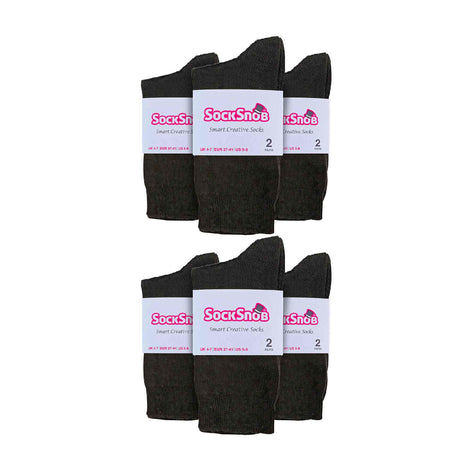 Ladies Plain Coloured Cotton Rich Dress Socks (Multipack Options)