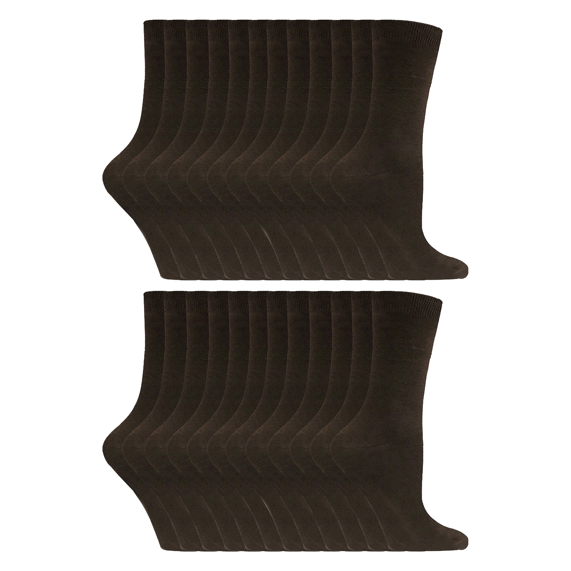 Ladies Plain Coloured Cotton Rich Dress Socks (Multipack Options)