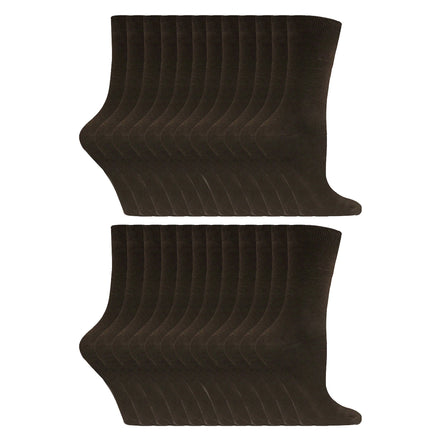 Ladies Plain Coloured Cotton Rich Dress Socks (Multipack Options)
