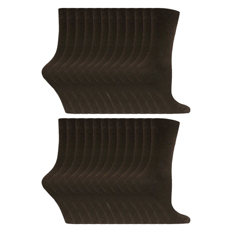 Ladies Plain Coloured Cotton Rich Dress Socks (Multipack Options)