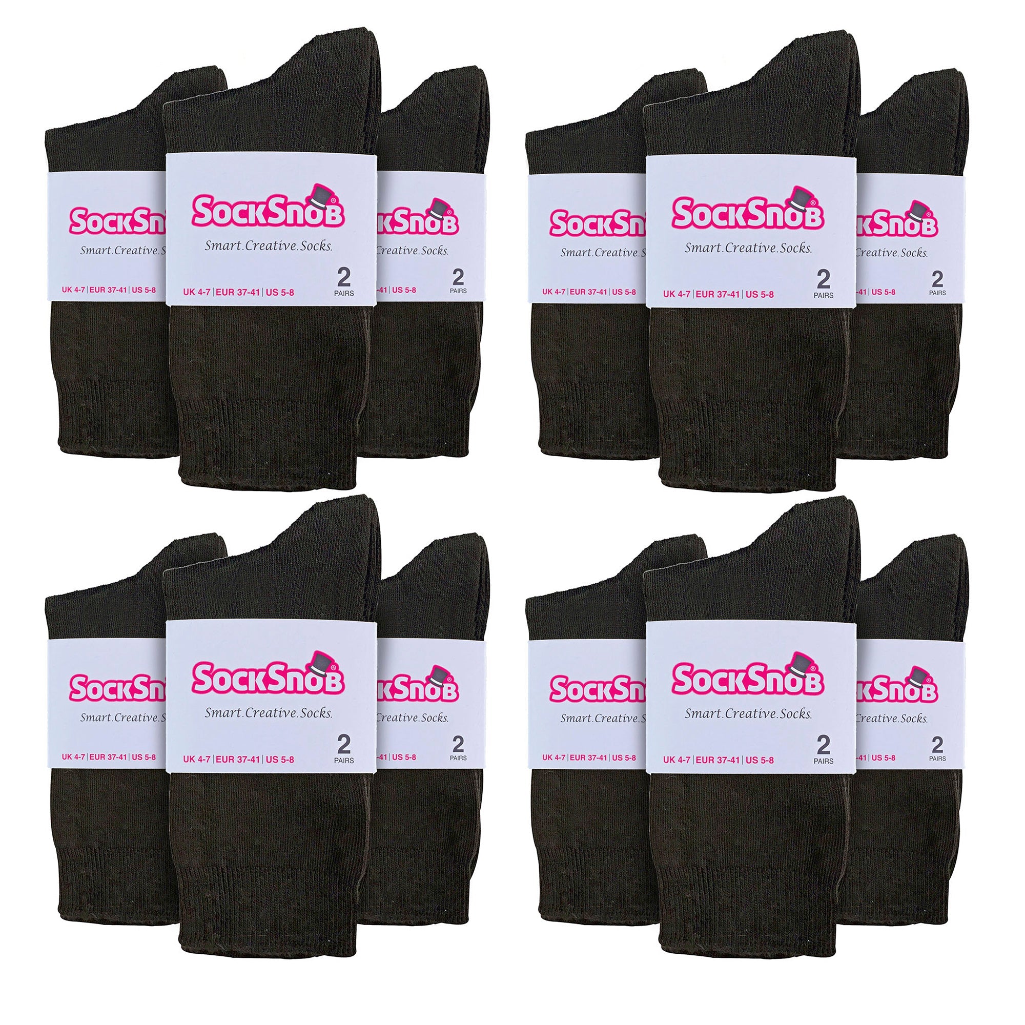 Ladies Plain Coloured Cotton Rich Dress Socks (Multipack Options)