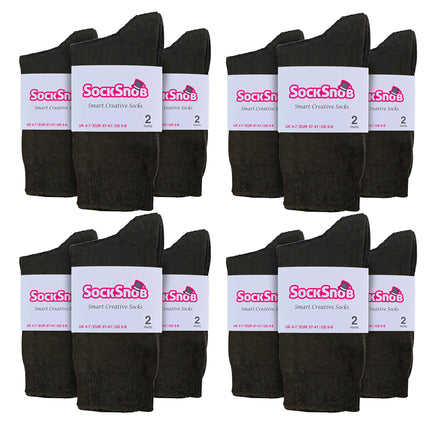 Ladies Plain Coloured Cotton Rich Dress Socks (Multipack Options)
