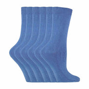 Ladies Plain Coloured Cotton Rich Dress Socks (Multipack Options)