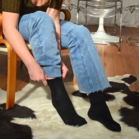 Ladies Plain Coloured Cotton Rich Dress Socks (Multipack Options)