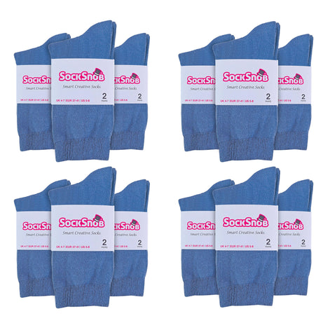Ladies Plain Coloured Cotton Rich Dress Socks (Multipack Options)