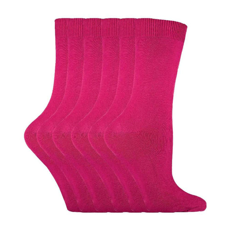Ladies Plain Coloured Cotton Rich Dress Socks (Multipack Options)