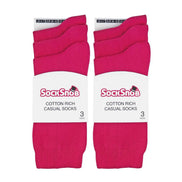 Ladies Plain Coloured Cotton Rich Dress Socks (Multipack Options)
