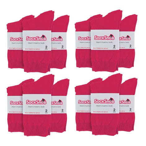 Ladies Plain Coloured Cotton Rich Dress Socks (Multipack Options)