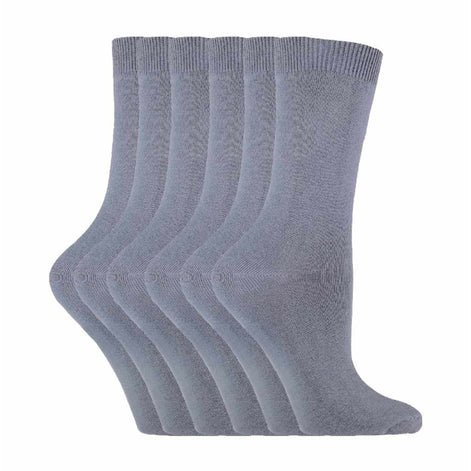 Ladies Plain Coloured Cotton Rich Dress Socks (Multipack Options)