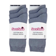 Ladies Plain Coloured Cotton Rich Dress Socks (Multipack Options)