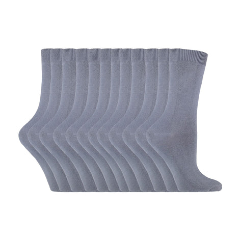 Ladies Plain Coloured Cotton Rich Dress Socks (Multipack Options)