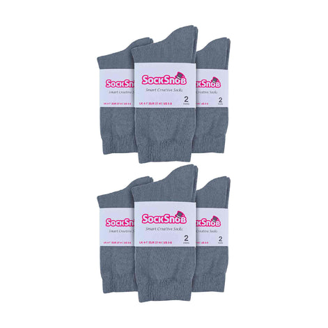 Ladies Plain Coloured Cotton Rich Dress Socks (Multipack Options)