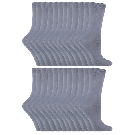 Ladies Plain Coloured Cotton Rich Dress Socks (Multipack Options)