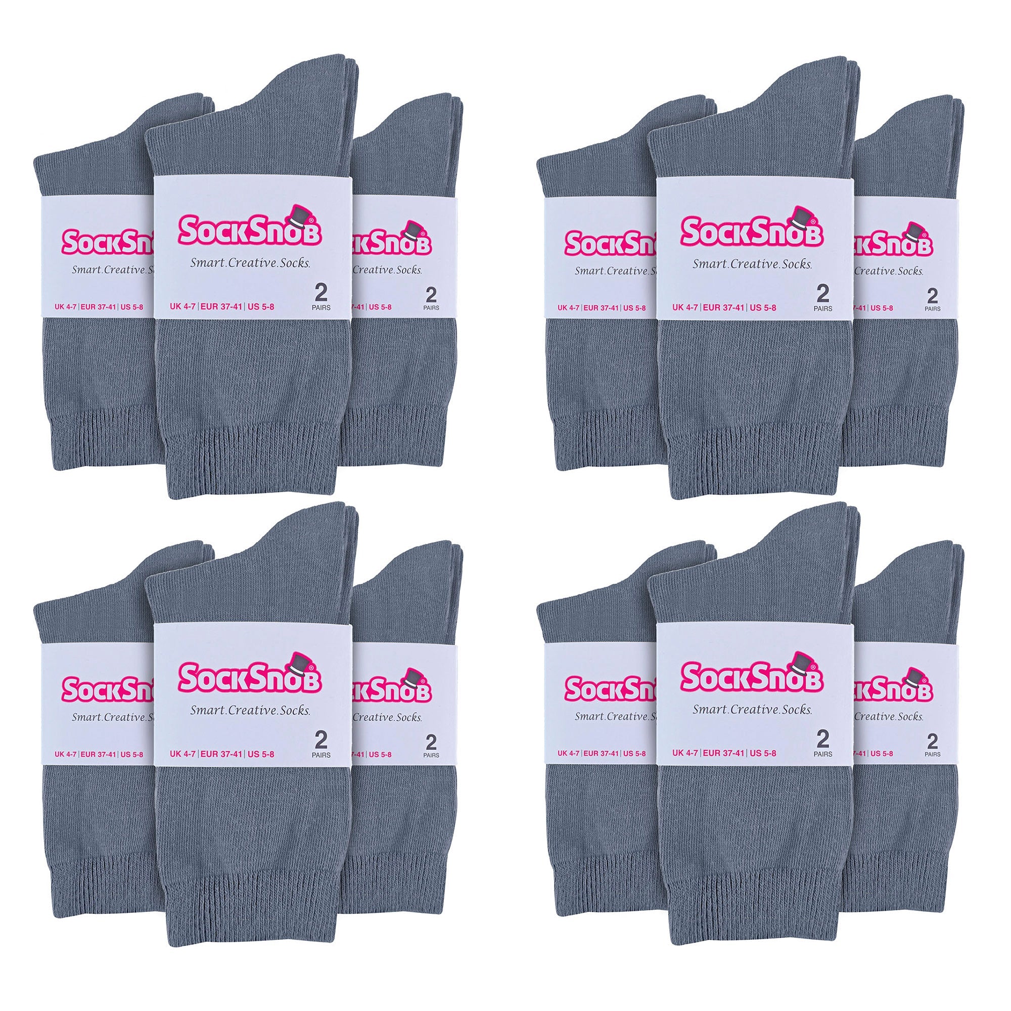 Ladies Plain Coloured Cotton Rich Dress Socks (Multipack Options)