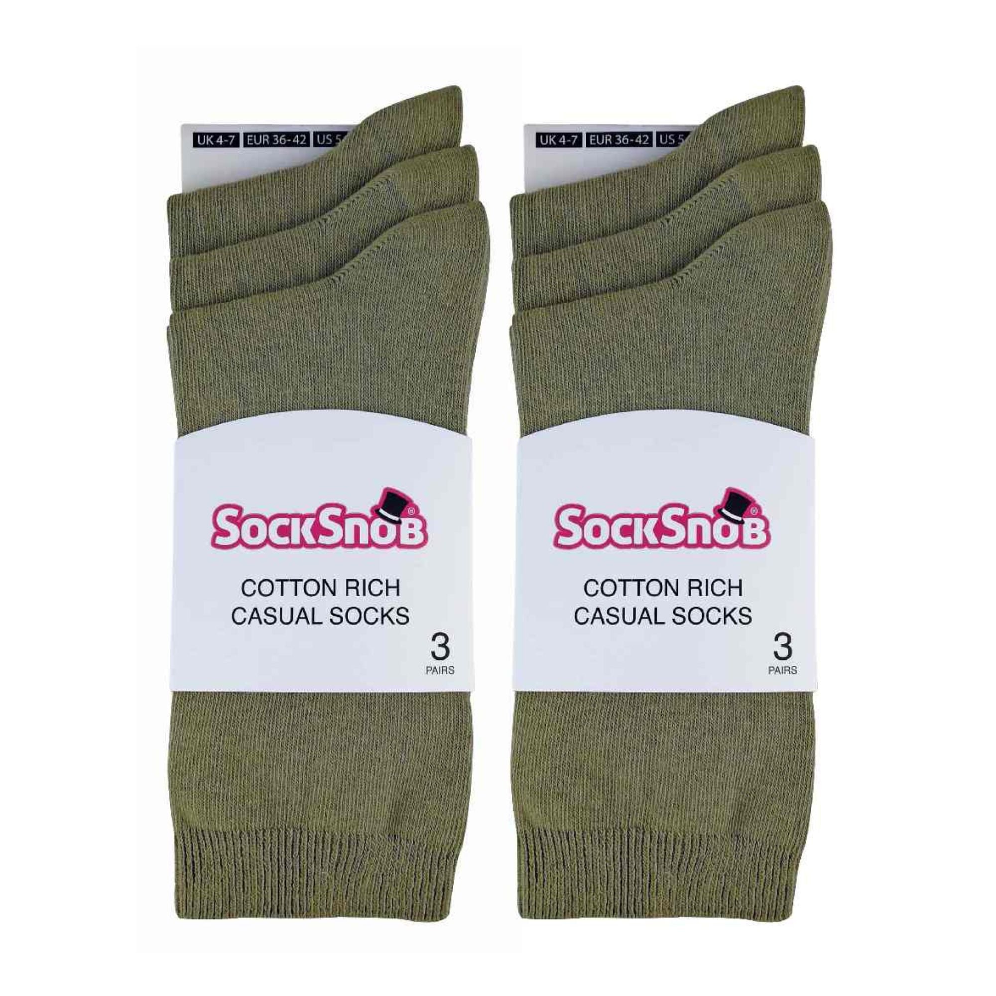 Ladies Plain Coloured Cotton Rich Dress Socks (Multipack Options)