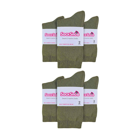 Ladies Plain Coloured Cotton Rich Dress Socks (Multipack Options)