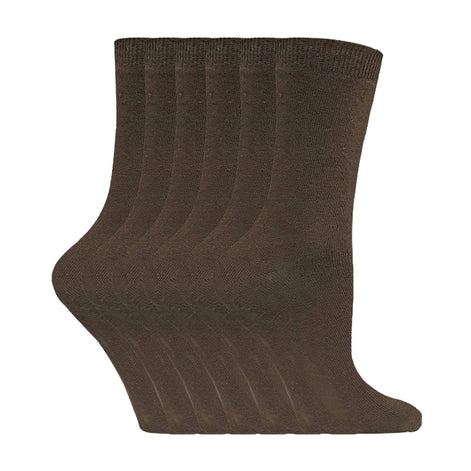 Ladies Plain Coloured Cotton Rich Dress Socks (Multipack Options)